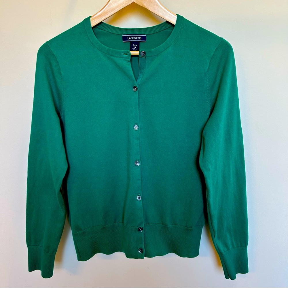 🍀LANDS’ END Classic Cardigan Sweater, SP